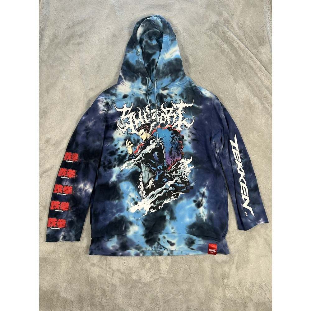 TEKKEN X Shibori Threads Hoodie Size XL Cut Sleeves